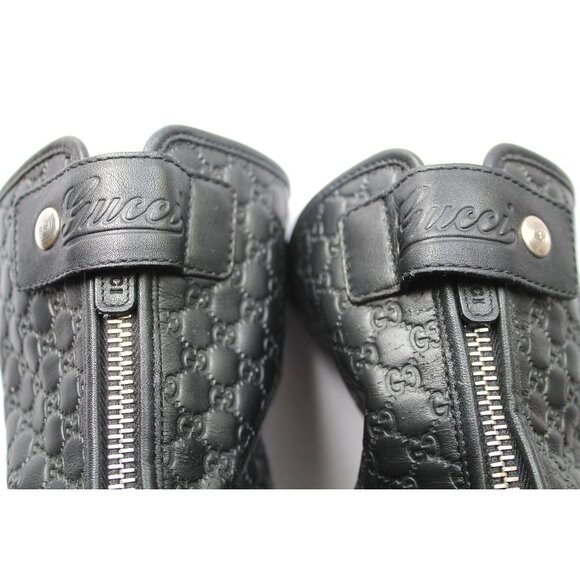 Gucci Microguccissima Leather Ankle Boots / Size 36 / Black GG Logo Embossed - Picture 9 of 14